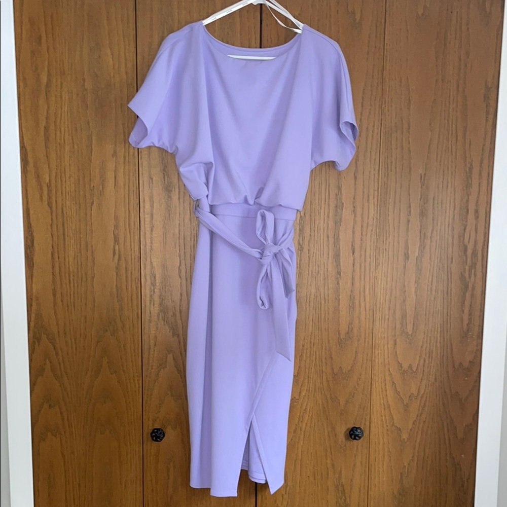 Tie front blouson dress